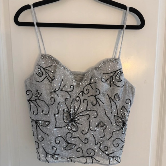 La Perla Vintage Silver and Black Embellished corset - Picture 6 of 13